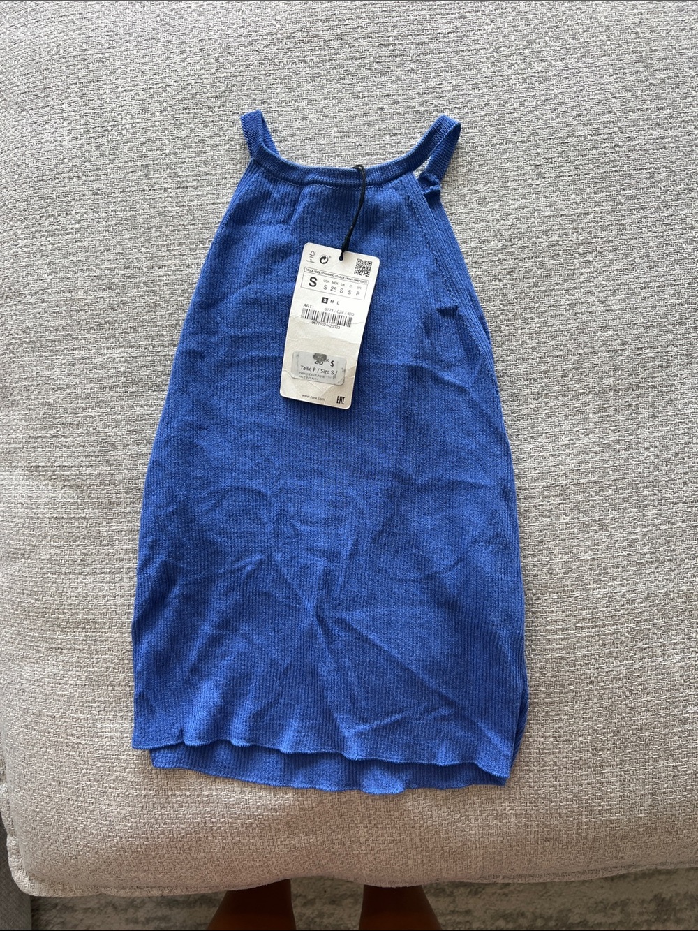 Zara Royal Blue Ribbed Knit Camisole Tank
